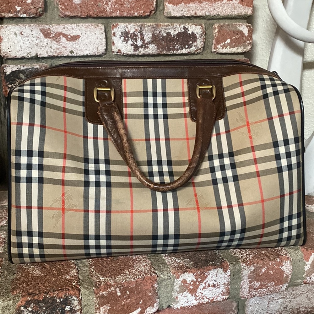 VINTAGE Burberry’s Nova Check Duffle/Travel Bag - Picture 14 of 17